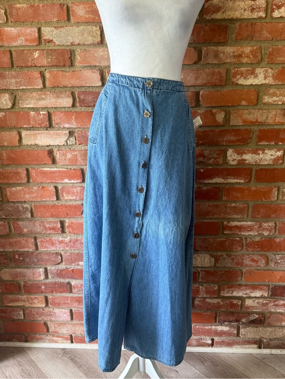 Vintage 90s Clio Denim Maxi Skirt